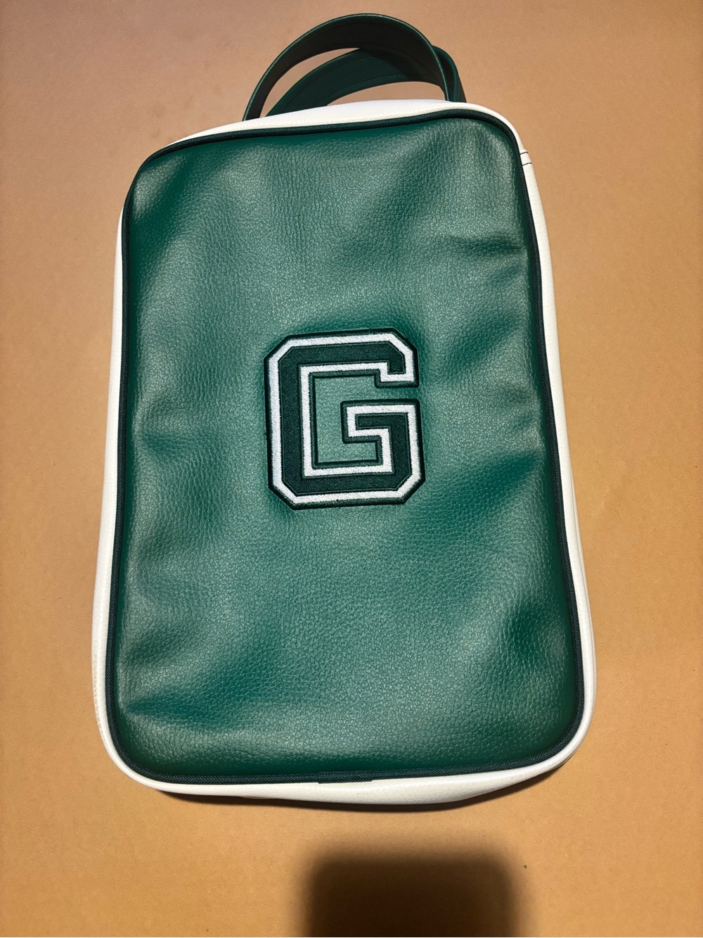 Jones Sports Co Classic Golf Shoe Bag Green White Embroidered G NWT